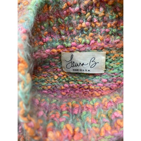 Laura B Womens Y2K Hand Knit Sweater S-L Pastel Turtleneck Long Sleeve Cottage - Picture 5 of 8